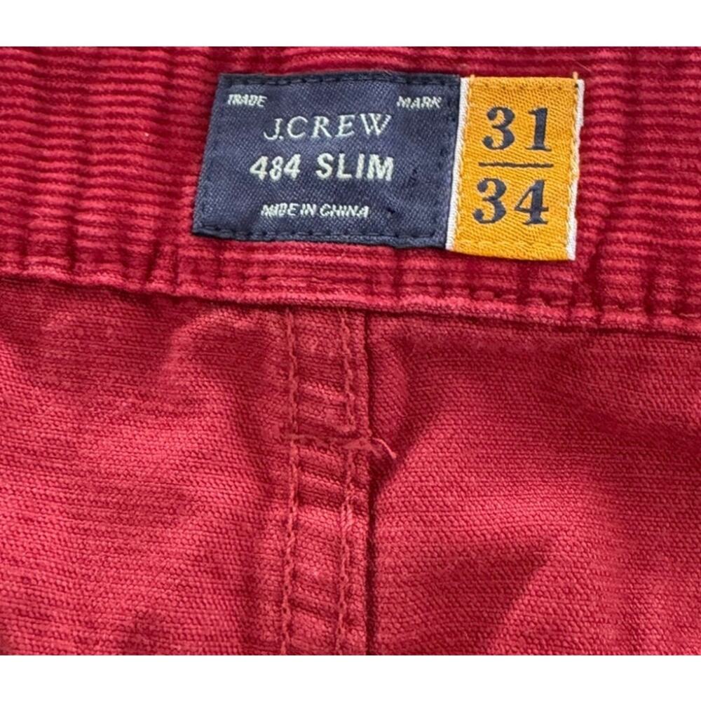 J. Crew 484 Slim Red Corduroy Pants Womens 31 x 34 - Picture 2 of 8